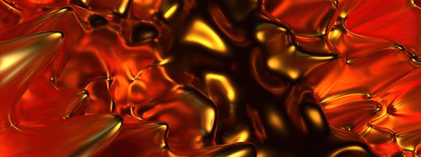 istock Gold Metal Thin Curtain Contemporary Paint Liquid Elegant Modern 3D Rendering Abstract Background 1929031312