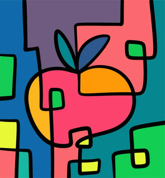 Vector illustration of Apple abstract art