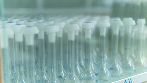 istock Laboratory glassware for chemical analysis, science laboratory research and development concept. 1929140216