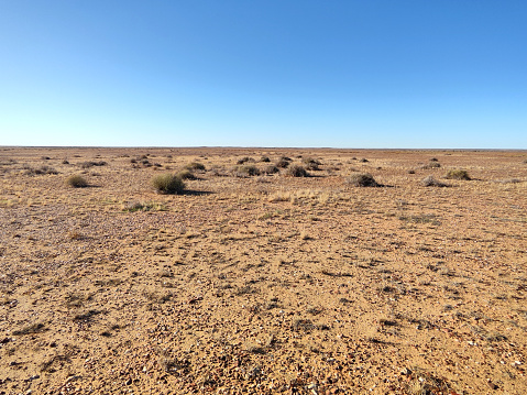 The dry desert landscape near the town of Marree, South Australia state.