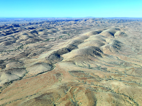 Aerial view of the stunning Willouran ranges, South Australia state.