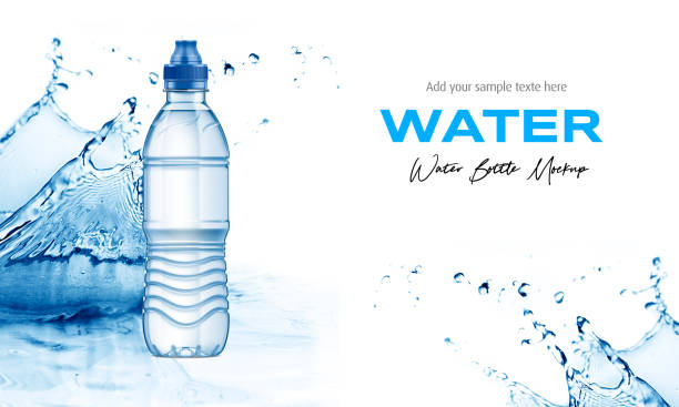 istock Plastic Water Bottle Mockup in Splash Water. 3D Rendering 1929237074