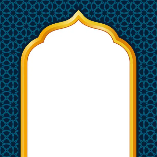 Vector illustration of golden islamic gate background