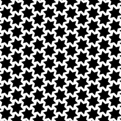 Solid Hexagrams In Grid Pattern Stock Illustration - Download Image Now ...