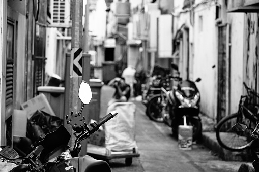Motorbike photo taken on an alley in Little India vicinity.