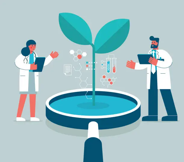 Vector illustration of biotechnology science - Leaf