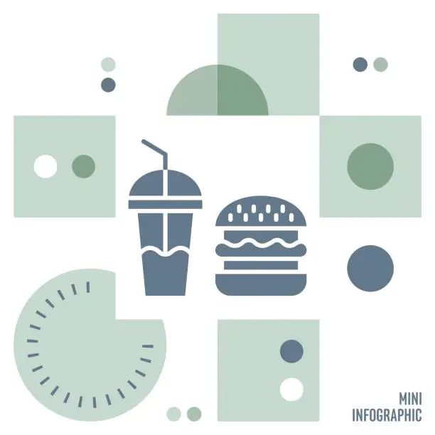 Vector illustration of Fast Food Mini Infographic