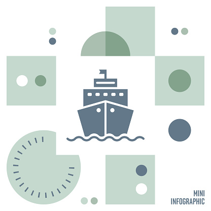 Maritime mini infographic design with vector illustrations.