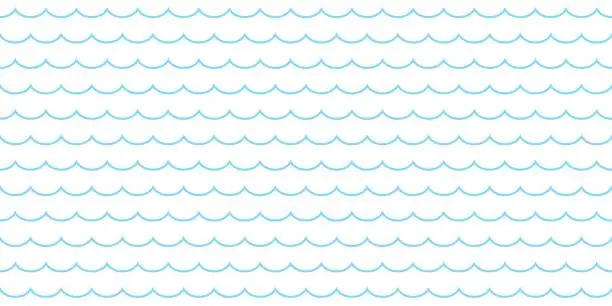 Vector illustration of Ocean waves seamless vector pattern