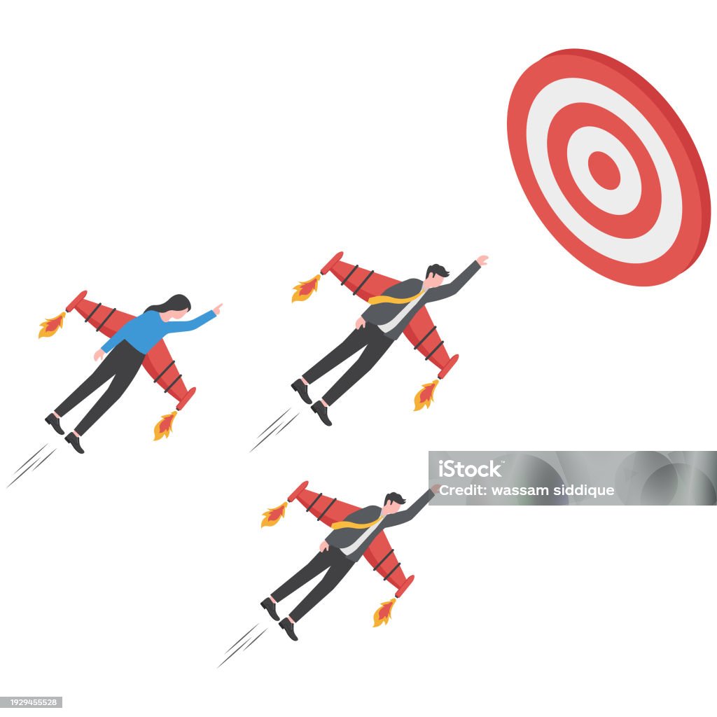 Fly Target Challenge Team Target Teamwork Or Professional Aiming And Reach Business Goal ...
