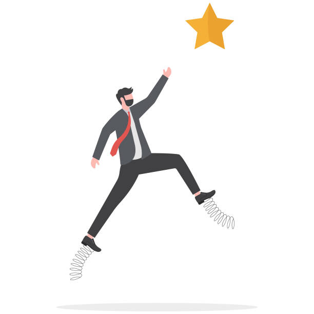istock Reach success, improvement or career development, business tools advantage to reach goal or target, growth and achievement concept, 1929460883