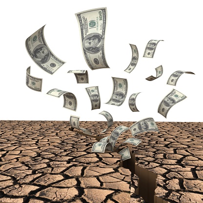 Financial crisis falling money climate change global warming desert