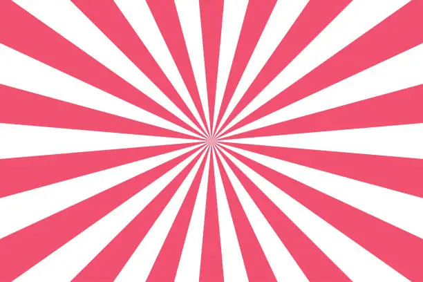 Vector illustration of Retro background with rays or stripes in the center.