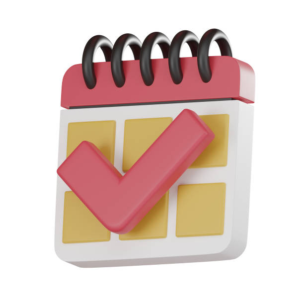 istock Business Startup Planning Check Mark on Calendar 3d render. 1929524341