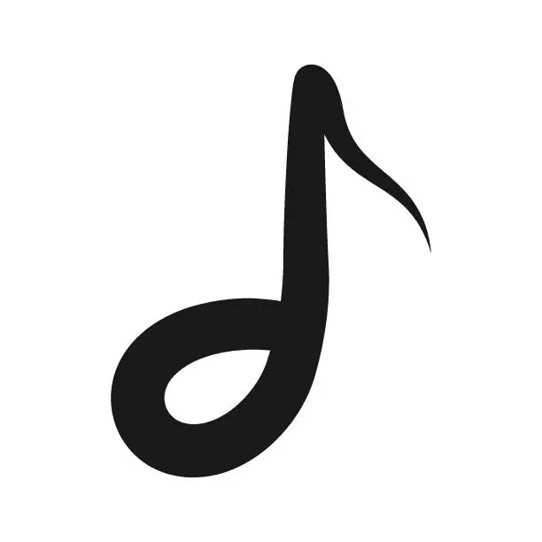 Vector illustration of musical note logo vector