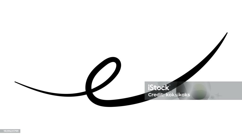 Simple Curved Calligraphy Line Curved Line With Curl Swish Wave Stock ...