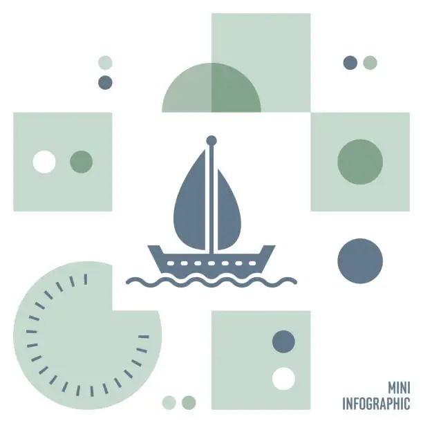 Vector illustration of Sailing Mini Infographic Design