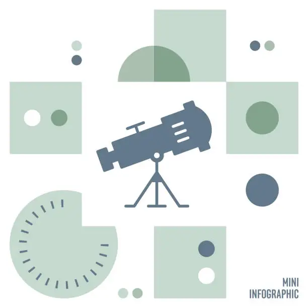 Vector illustration of Telescope Mini Infographic Design