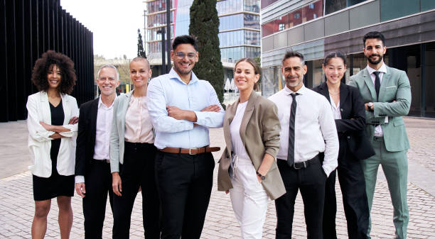 istock Team portrait diverse happy professional posing confidence. Young and mature multiracial colleagues. 1929576839