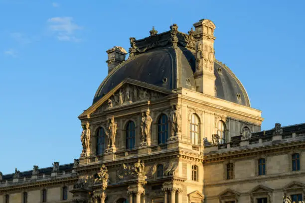 Photo of The Louvres , in Europe, in France, in Ile de France, in Paris, in summer, on a sunny day.