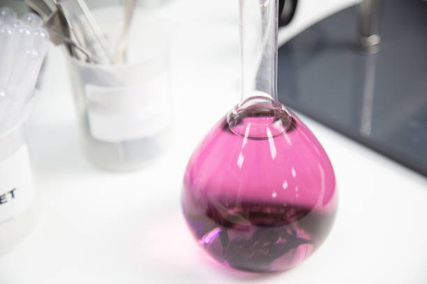 science laboratory test tubes, chemical laboratory equipment. Research and develop cosmetic in lab.