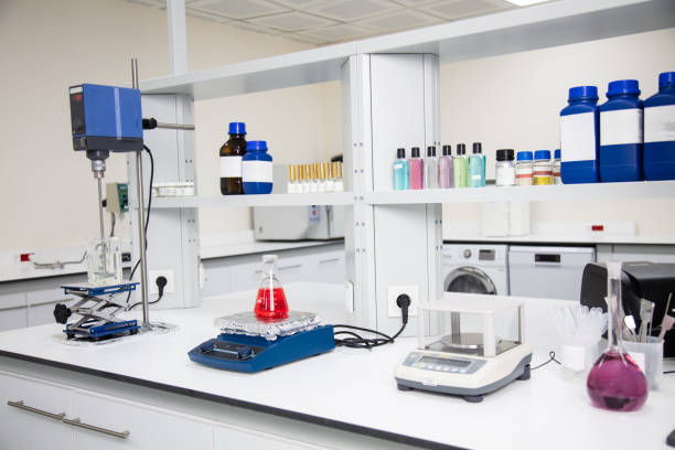 istock science laboratory test tubes, chemical laboratory equipment. Research and develop cosmetic in lab. 1929592529