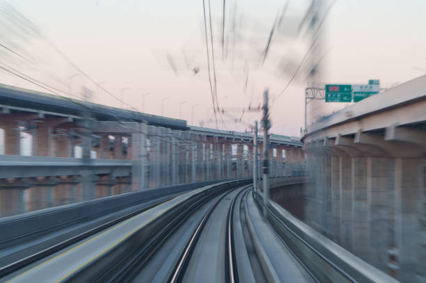 istock Train is traveling on the elevated bridge 1929622486