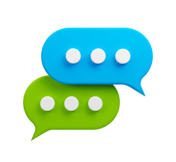 istock 3D vibrant speech bubbles in blue and green, symbolizing digital communication, social media dialogue, and messaging concepts. Vector stock Illustration 1929624134