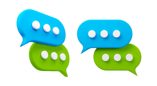 istock 3D vibrant speech bubbles in blue and green, symbolizing digital communication, social media dialogue, and messaging concepts. Vector stock Illustration 1929624690