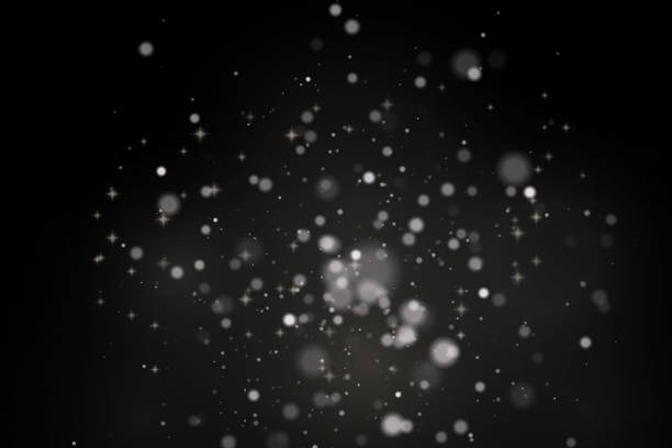 istock Christmas glowing bokeh confetti light and glitter texture overlay for your design. Festive sparkling white dust. Holiday powder dust for cards, invitations, banners, advertising. 1929629648