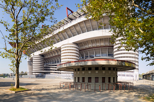 The San Siro stadium or The Stadio Giuseppe Meazza, a football stadium in the San Siro district of Milan, Italy, the home of A.C. Milan and Inter Milano
