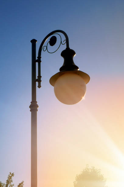 Close up old street lamp in Bucharest, Romania