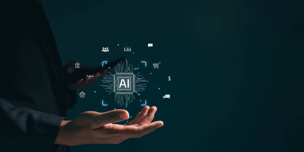 istock a businessman uses online customer data exchange and analysis with a chat bot. Artificial intelligence and CRM software technology, a customer service centre. 1929710784