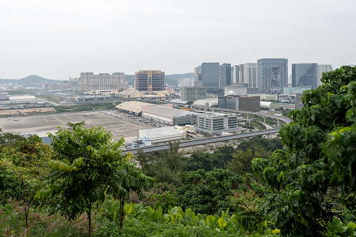 Parks and adjacent urban buildings