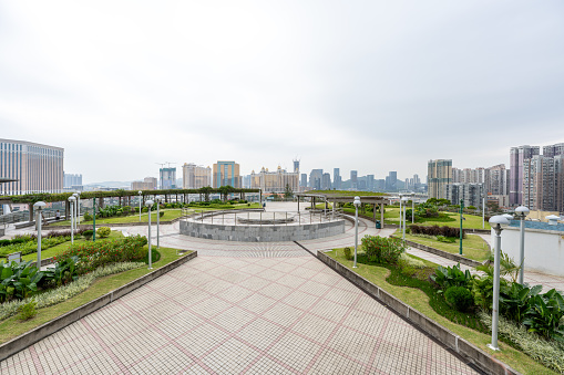 Shanghai, China - June 1, 2018: Architectural scenery of Lujiazui in Pudong, Shanghai, China