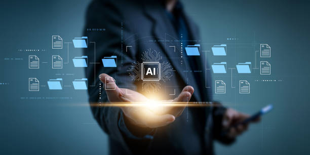 istock Artificial intelligence (AI) is used by businessmen in document management systems, online documentation databases, and digital file storage systems or software, record keeping, database technology 1929777931