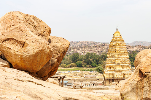 Sre Virukapsheswamy temple in Hampi, Karnataka, India, Asia