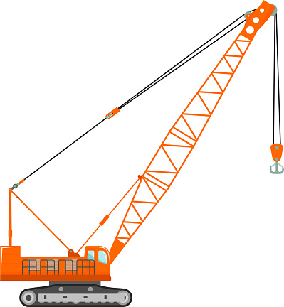 Mobile Crane Icon in Flat Style.