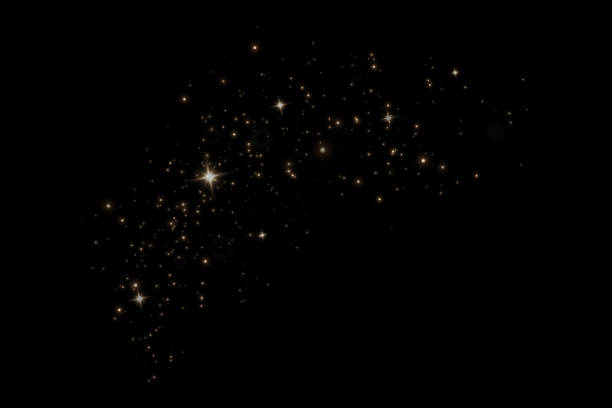 istock Christmas glowing bokeh confetti light and glitter texture overlay for your design. Festive sparkling gold dust. Holiday powder dust for cards, invitations, banners, advertising. 1929866551