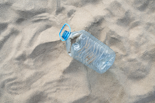 plastic trash on the beach
