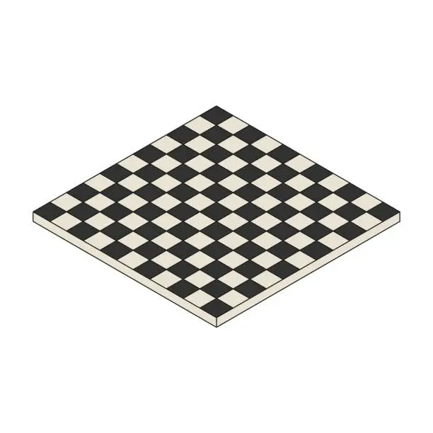 Vector illustration of Chessboard psychedelic isometric