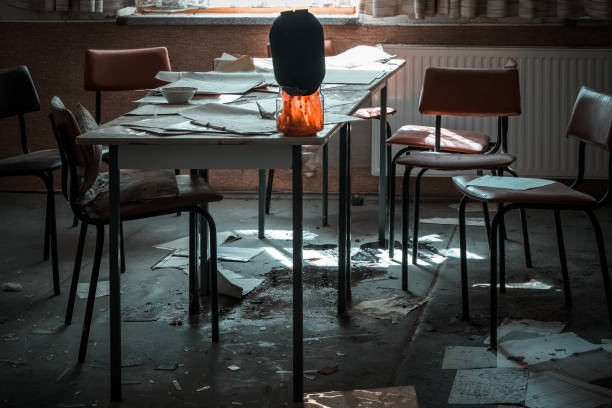 istock old chairs with table in an abandoned factory 1929878974