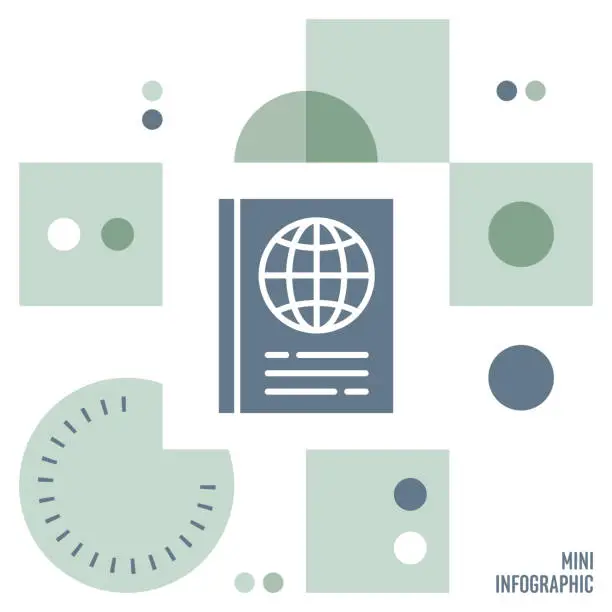 Vector illustration of Passport Mini Infographic Design
