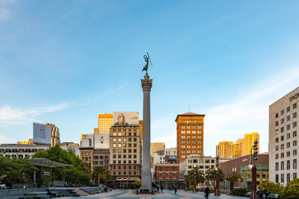 San Francisco, USA - May 18, 2022: view to Union Square in late afternoon.