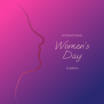 International Women's Day vector illustration concept on March 8, illustration with woman's face silhouette in profile. International Women's Day. Poster, banner, flyer.