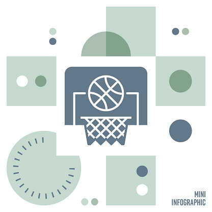 Basketball mini infographic design with vector illustrations.