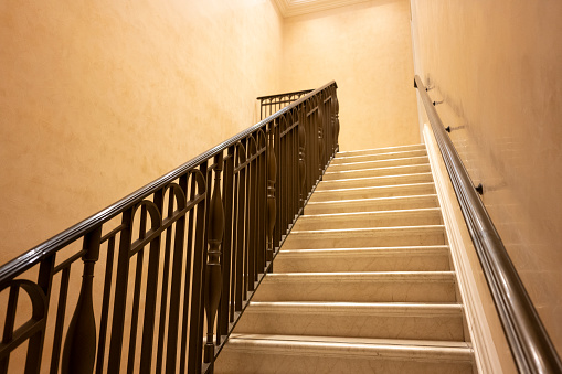 The marble staircase of the building passage