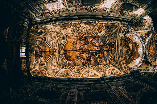 Marvellous ceiling of the St. Catherine's Cathedral in Palermo