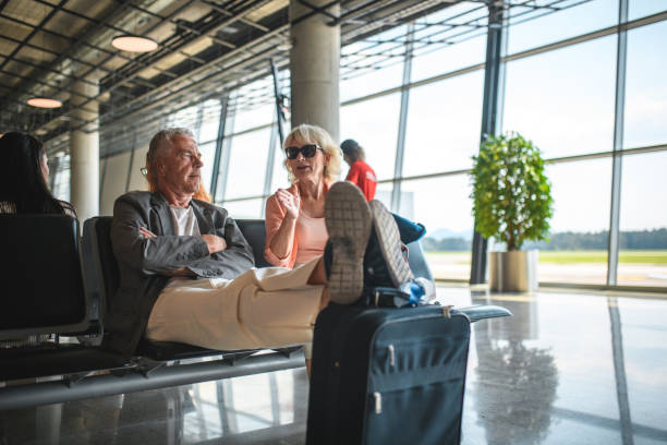 istock Senior Caucasian Couple Waiting For Their Flight 1929952119
