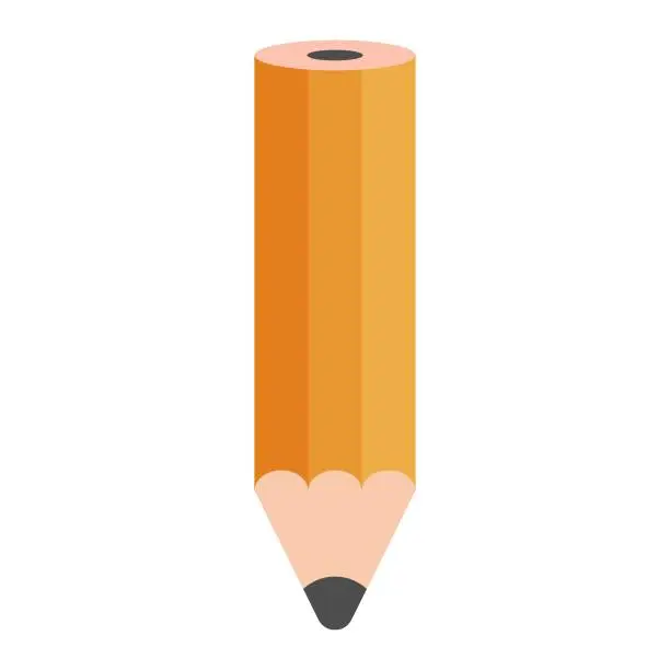 Vector illustration of Yellow pencil and white background